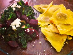 I served it with butternut squash ravioli! 