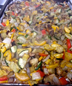 Roasted veggies - ready to mix into the sauce! 
