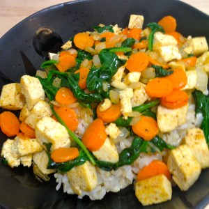 Almost ready - now just top with egg and hot sauce!